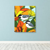 Toile Bickadee noir et fleurs de lys (Insitu (Plancher de Bois))