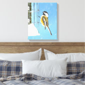 Toile Bickadee sur la peinture d'alimentation - Oiseaux  (Insitu(Chambre))