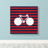 Toile bicyclette blanche moderne et rayures rouges (Insitu (Plancher de Bois))