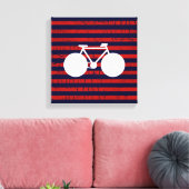 Toile bicyclette blanche moderne et rayures rouges (Insitu(Salon))