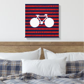 Toile bicyclette blanche moderne et rayures rouges (Insitu(Chambre))