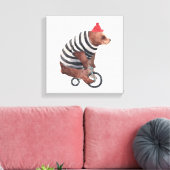 Toile Bicyclette Ours amusant (Insitu(Salon))