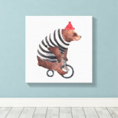 Toile Bicyclette Ours amusant (Insitu (Plancher de Bois))