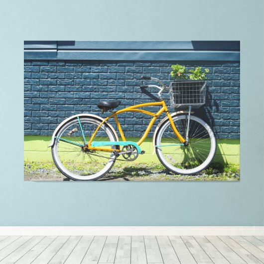 Toile Bicyclette penchée sur le mur (Insitu (Plancher de Bois))