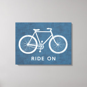 Toile Bicyclette Vintage Azure Blue Art