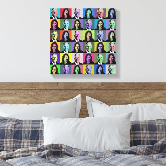 Toile Biden Harris Pop Art (36 Couleurs) (Insitu(Chambre))