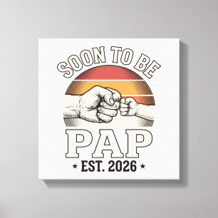 Toile Bientôt Papa 2026 Vintage Bébé Poing Design_