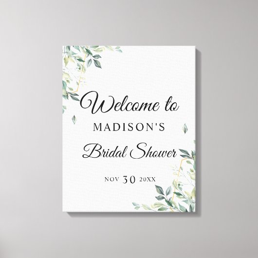 Toile Bienvenue à la réception de mariage simple floral (Recto)