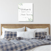 Toile Bienvenue à la réception de mariage simple floral (Insitu(Chambre))
