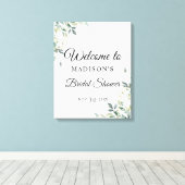 Toile Bienvenue à la réception de mariage simple floral (Insitu (Plancher de Bois))