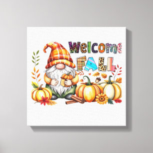 Toile Bienvenue Gnomes d'automne T-Shirt Classique.png