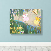 Toile Bienvenue Little One Jungle Thème Nursery Art (Insitu (Plancher de Bois))