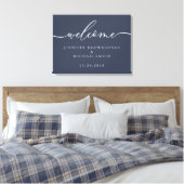 Toile Bienvenue Mariage simple Marine moderne (Insitu(Chambre))