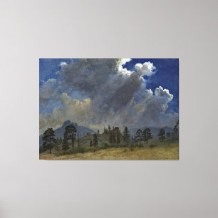 Toile Bierstadt Fir Trees Storm Nuages Peinture