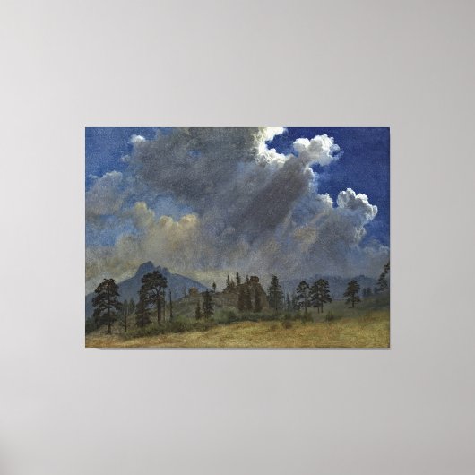 Toile Bierstadt Fir Trees Storm Nuages Peinture (Recto)