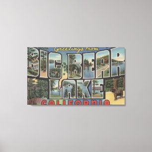 Toile Big Bear Lake, Californie - Grandes lettres Scènes