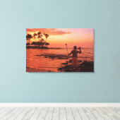 Toile Big Island, Hawaii. Coucher du soleil, Big Island  (Insitu (Plancher de Bois))