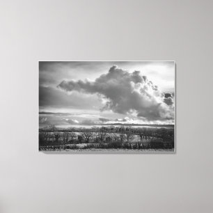 Toile Big Sky Over Wiltshire, art noir et blanc