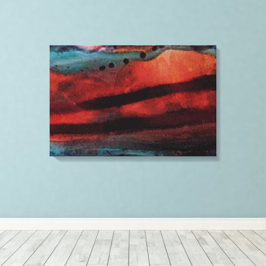 Toile Big Sun, Dark Clouds Watercolor  (Insitu (Plancher de Bois))