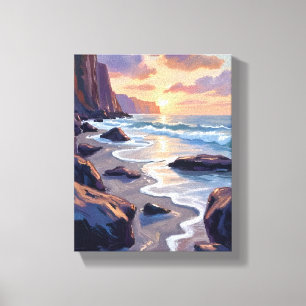 Toile Big Sur, peinture artistique côtière californienne