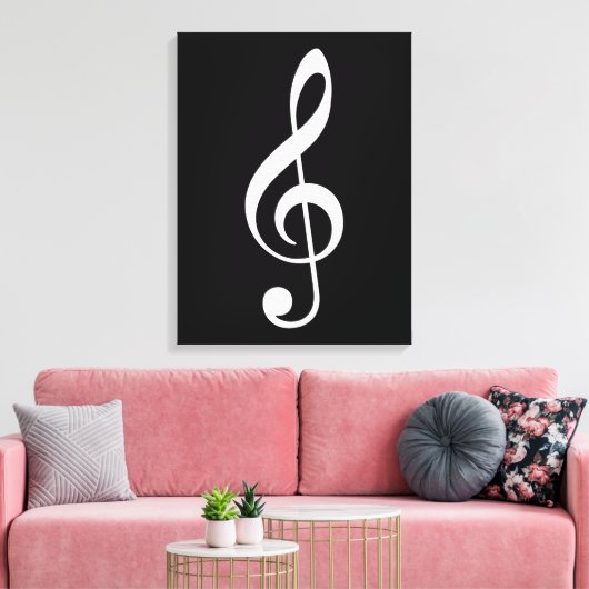 Toile big treble clef musical note (Insitu(Salon))