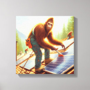 Toile Bigfoot installant des panneaux solaires