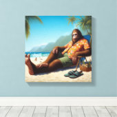 Toile Bigfoot sur la plage (Insitu (Plancher de Bois))
