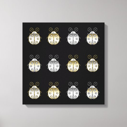 Toile Bijoux Ladybugs Gold Silver Diamond (Recto)