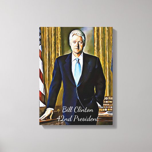 Toile Bill Clinton 42e président Keepsaké Canvas Art (Recto)