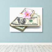 Toile billets de 100 dollars  (Insitu (Plancher de Bois))