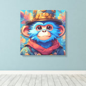 Toile Bingo le singe bleu (Insitu (Plancher de Bois))