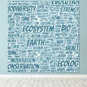 Toile Bio Nuage de Mots Texte Modèle Biodiversité (Insitu (Plancher de Bois))