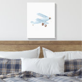 Toile Biplane d'aquarelle bleu vintage (Insitu(Chambre))