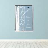 Toile Birch Trees Bird (Insitu (Plancher de Bois))