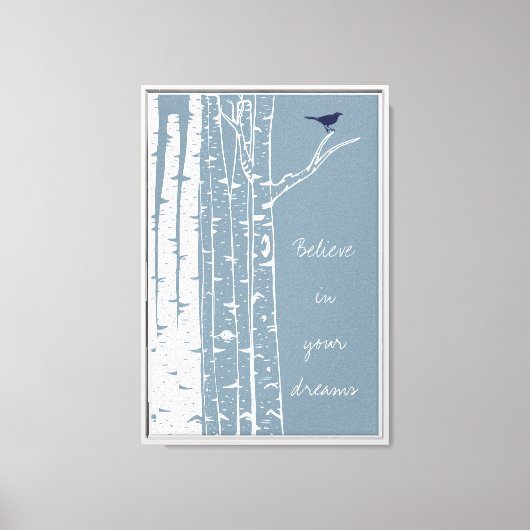 Toile Birch Trees Bird (Recto)