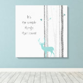 Toile Birch Trees Deer Citation inspirante (Insitu (Plancher de Bois))