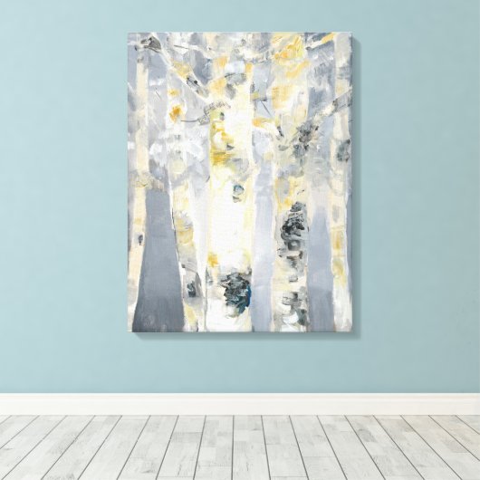 Toile Birch Trees sur Arrière - plan gris (Insitu (Plancher de Bois))