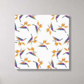 Toile Bird of paradise flower pattern