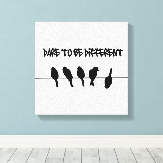 Toile Birds on a wire - dare to be different (Insitu (Plancher de Bois))