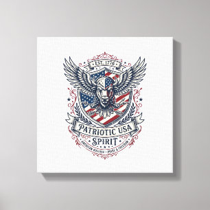 Toile Bison Aigle Patriotique Crête Animal Hybride Patri