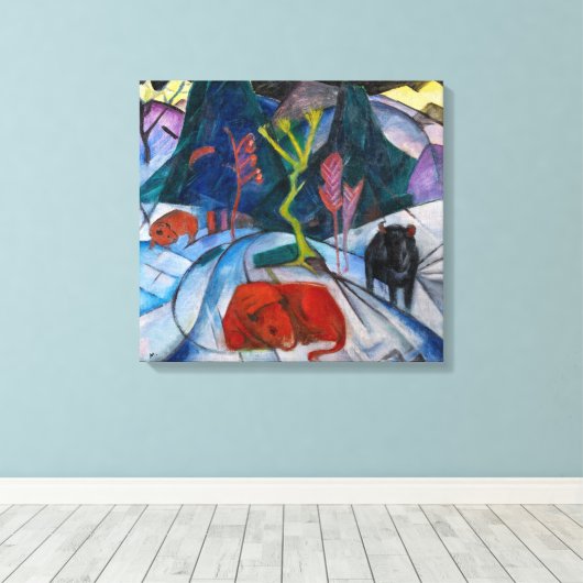 Toile Bison en hiver | Franz Marc | (Insitu (Plancher de Bois))