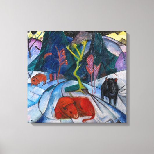 Toile Bison en hiver | Franz Marc | (Recto)