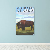 Toile Bison Scene - McGrath, Alaska (Insitu (Plancher de Bois))