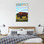 Toile Bison ScèneIdahoVintage Affiche de voyage (Insitu(Chambre))