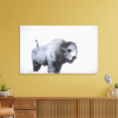 Toile Bison taureau (bison bison) cuite avec de la neige (Insitu(Salon))