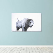 Toile Bison taureau (bison bison) cuite avec de la neige (Insitu (Plancher de Bois))