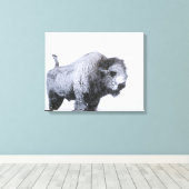 Toile Bison taureau (bison bison) cuite avec de la neige (Insitu (Plancher de Bois))