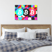 Toile Bitcoin coloré (HD dynamique) (Insitu(Chambre))
