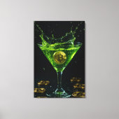 Toile Bitcoin Or Néo Vert Martini Cadre (Recto)