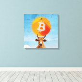 Toile Bitcoin résistant Bull (HD dynamique) (Insitu (Plancher de Bois))